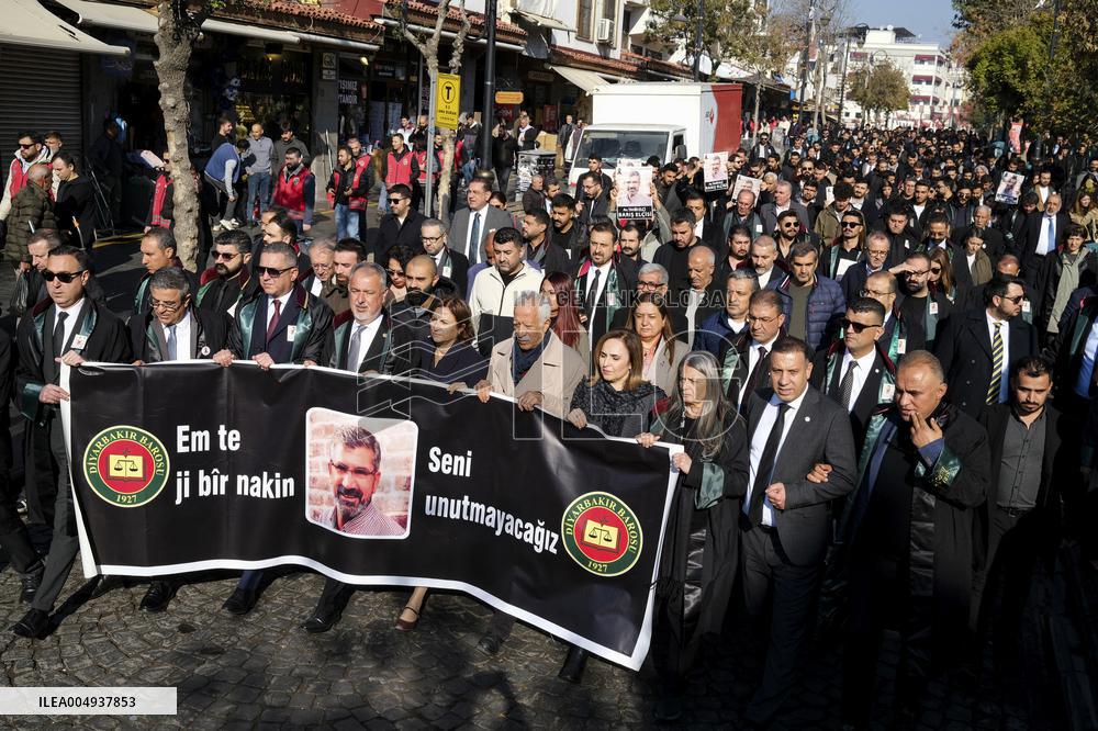 Turkish Lawyers March For Slain Colleague - Diyarbakir