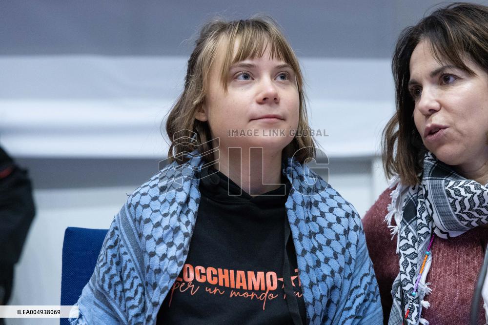 Conference with Greta Thunberg and Francesca Albanese - Rome