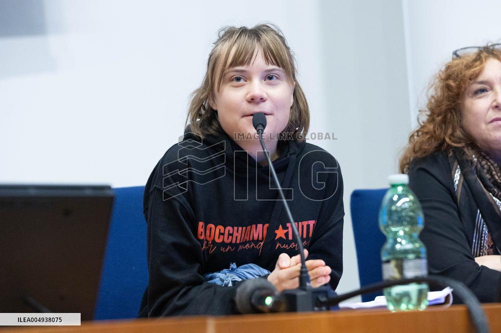 Conference with Greta Thunberg and Francesca Albanese - Rome