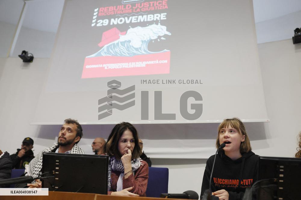 Conference with Greta Thunberg and Francesca Albanese - Rome