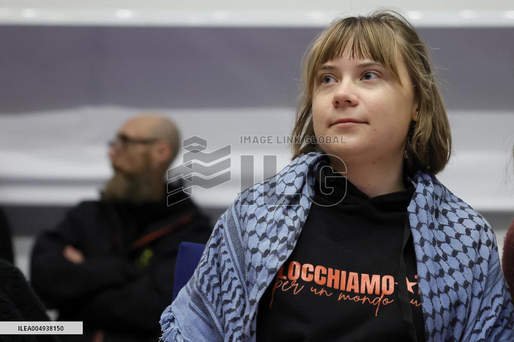 Conference with Greta Thunberg and Francesca Albanese - Rome