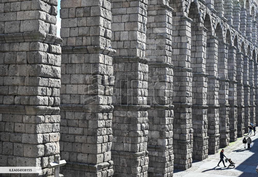 Roman Aqueduct in Segovia - Spain