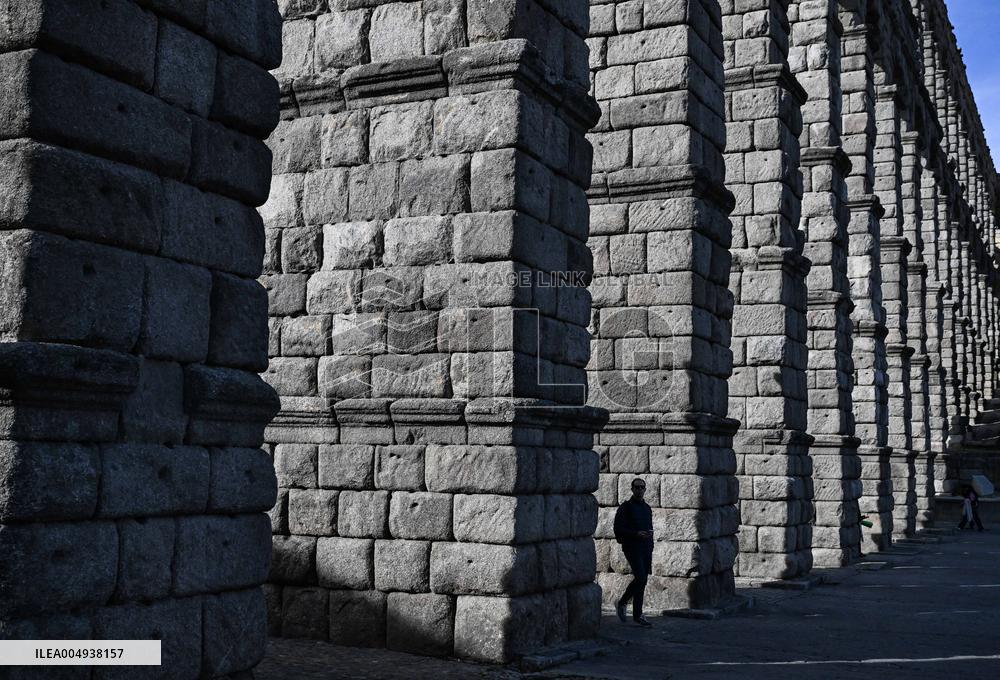 Roman Aqueduct in Segovia - Spain