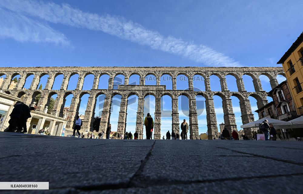 Roman Aqueduct in Segovia - Spain