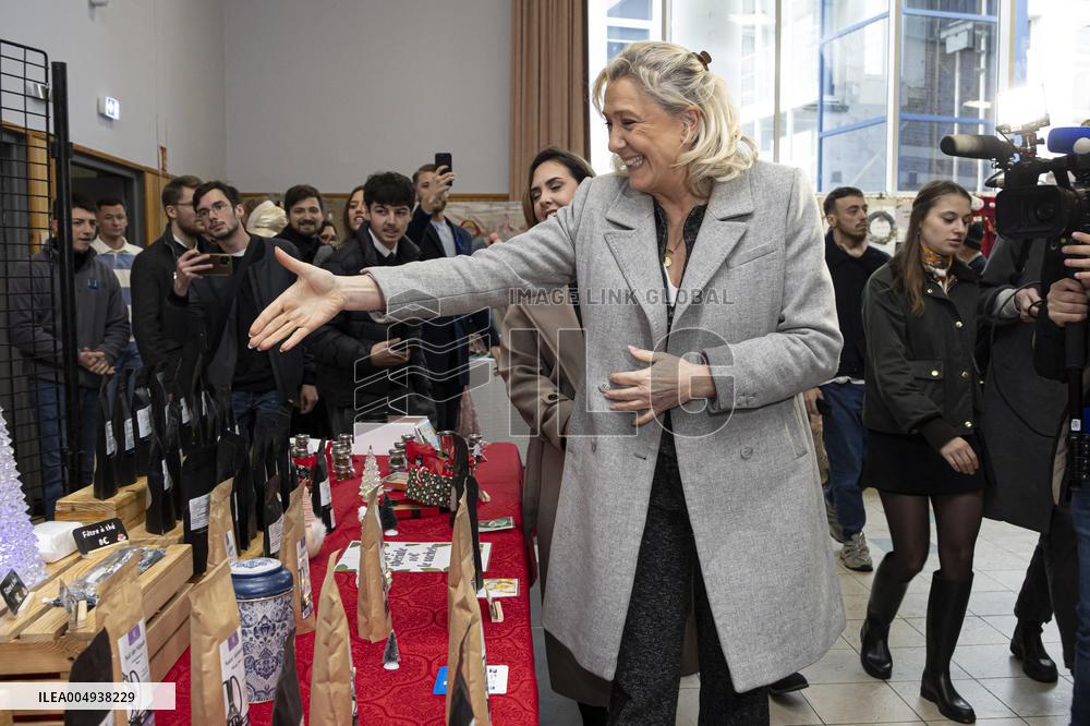Marine Le Pen at the Drocourt Christmas Market for RN 2026 Municipal Campaign - Hauts-de-France