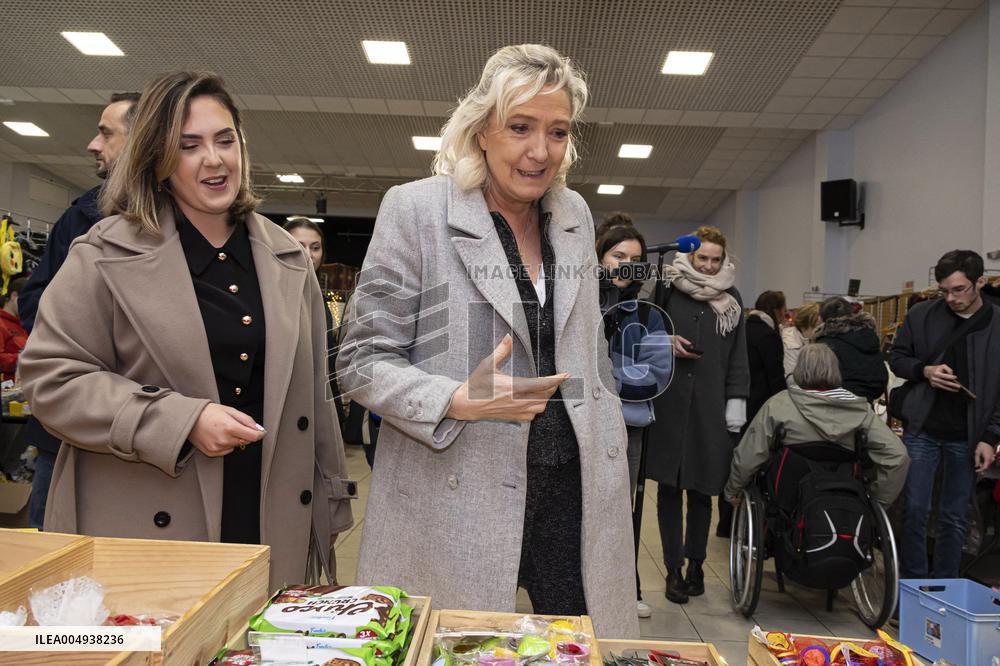 Marine Le Pen at the Drocourt Christmas Market for RN 2026 Municipal Campaign - Hauts-de-France