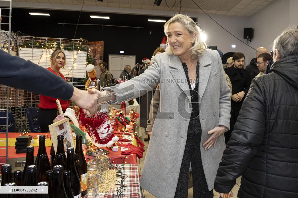 Marine Le Pen at the Drocourt Christmas Market for RN 2026 Municipal Campaign - Hauts-de-France