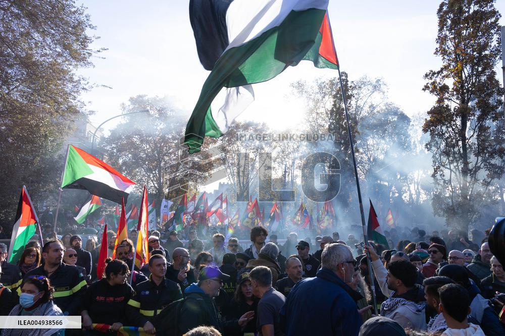 Pro-Palestine Demonstration with Greta Thunberg - Rome
