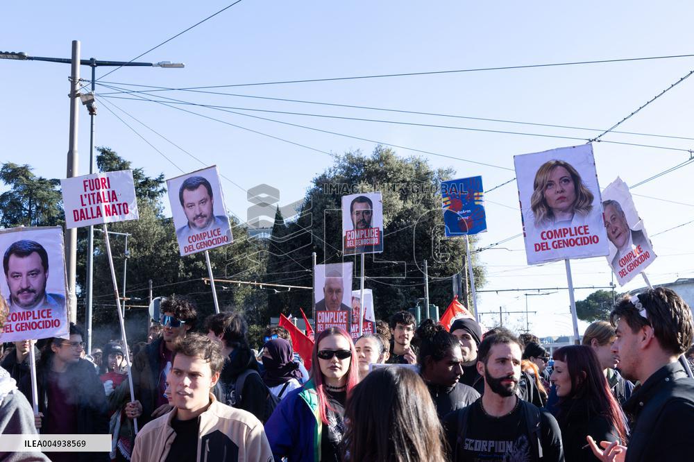 Pro-Palestine Demonstration with Greta Thunberg - Rome