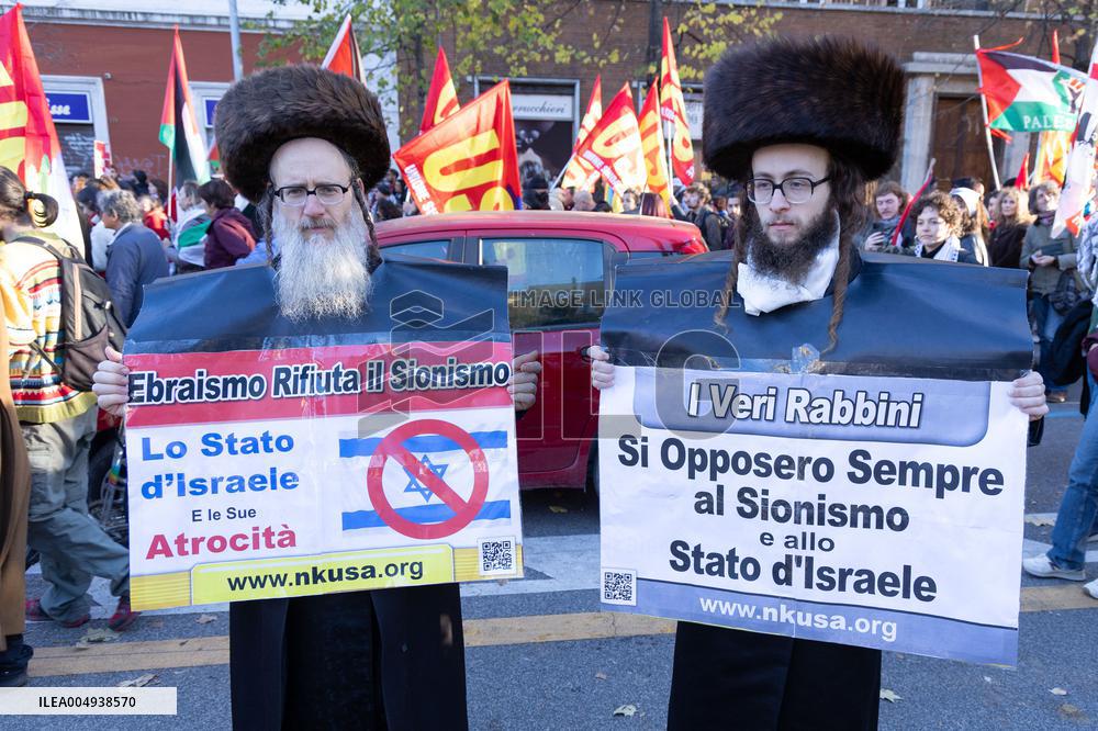 Pro-Palestine Demonstration with Greta Thunberg - Rome