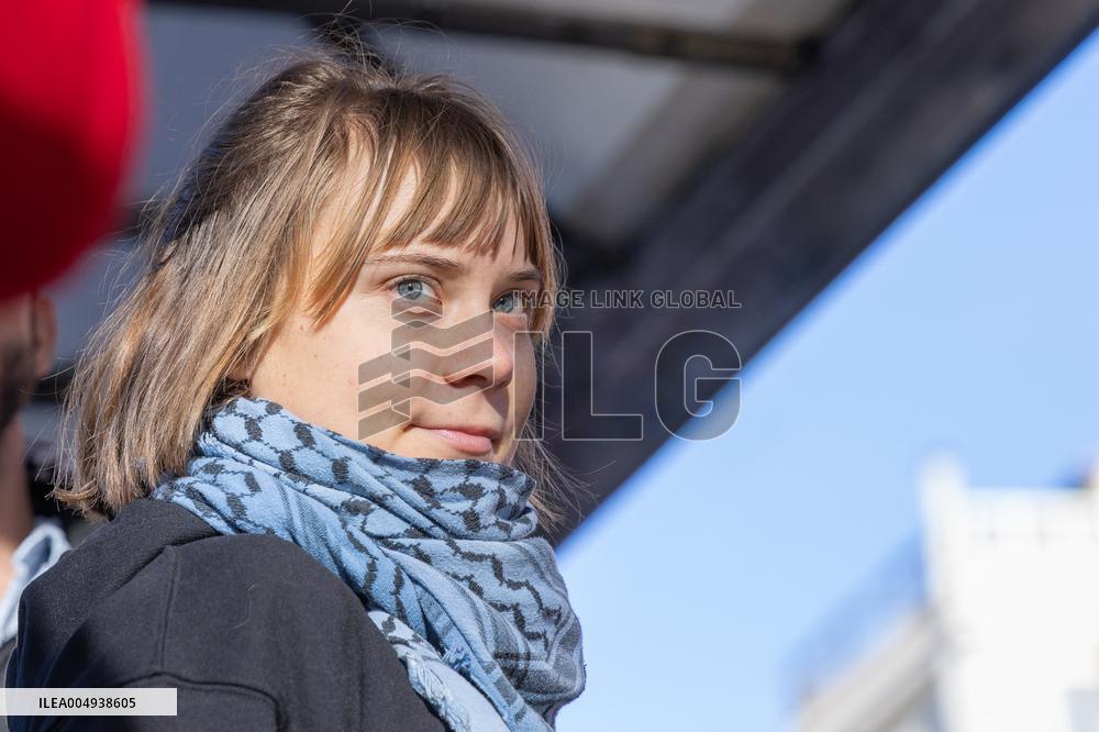 Pro-Palestine Demonstration with Greta Thunberg - Rome