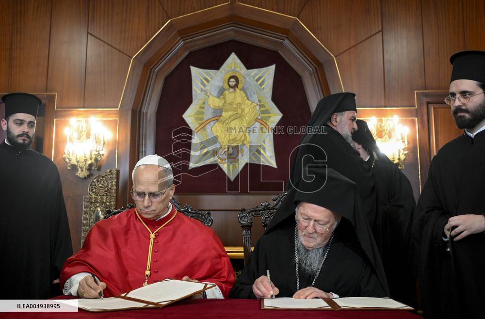 Pope Leo XIV With Patriarch of Constantinople Bartholomew I - Turkey