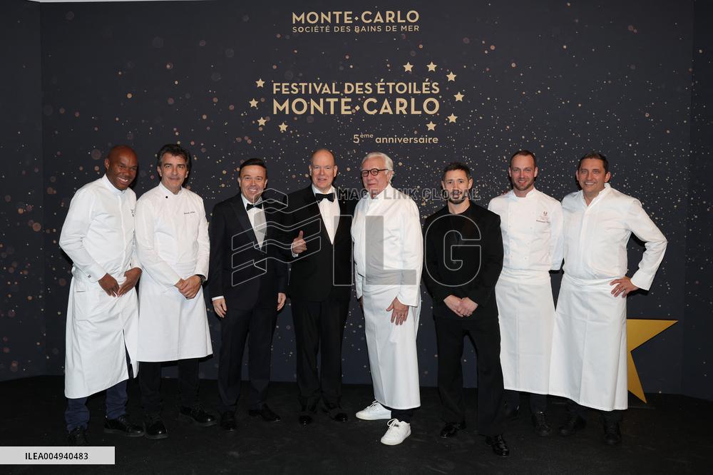 NO TABLOIDS - Prince Albert II with Chefs of SBM Group - Monaco