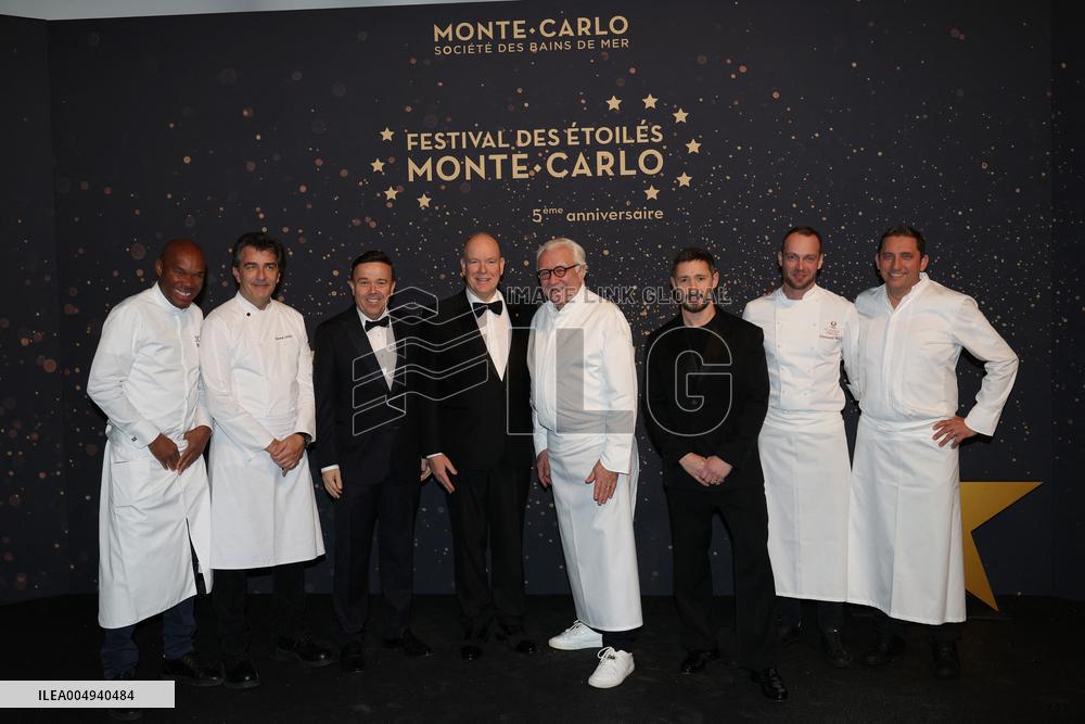NO TABLOIDS - Prince Albert II with Chefs of SBM Group - Monaco