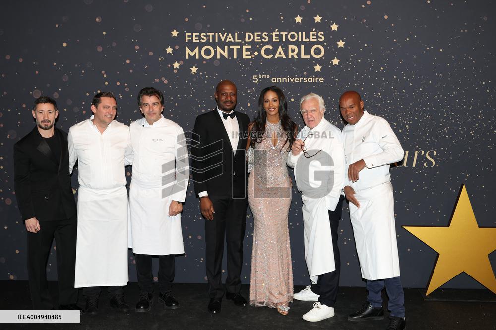 NO TABLOIDS - Prince Albert II with Chefs of SBM Group - Monaco