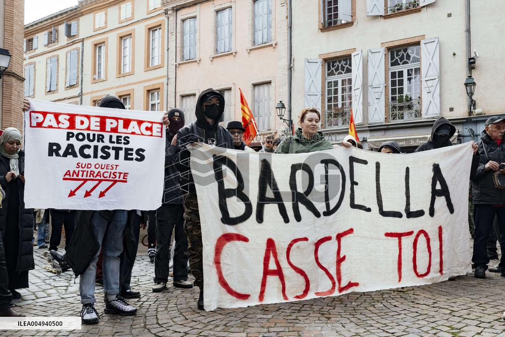 Protests against Jordan Bardella s visit in Moissac - France