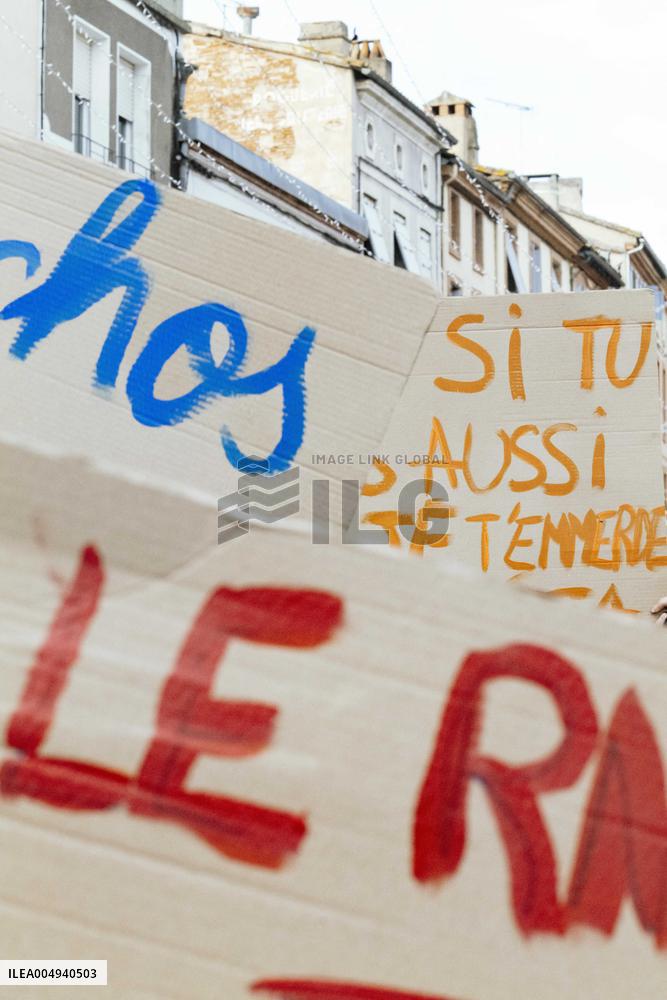 Protests against Jordan Bardella s visit in Moissac - France