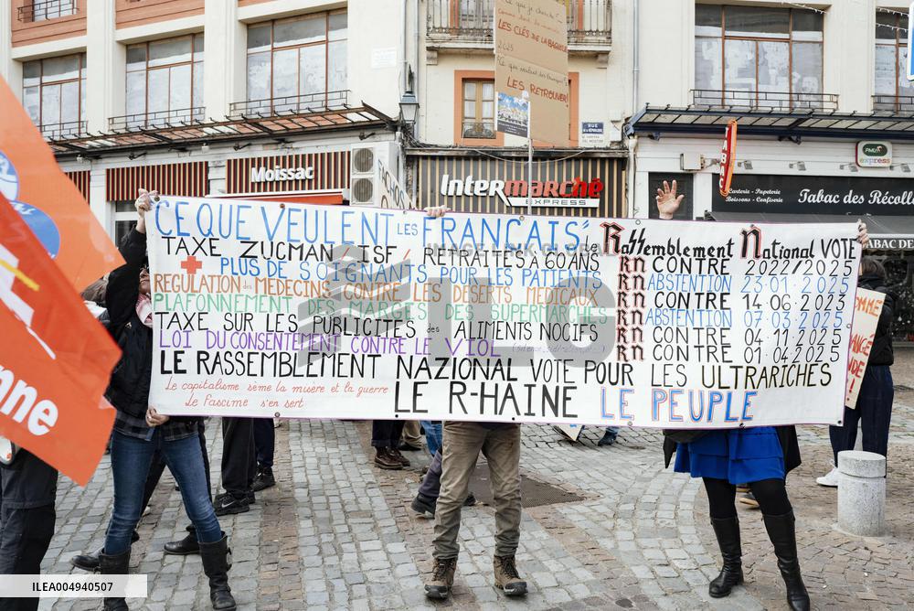 Protests against Jordan Bardella s visit in Moissac - France