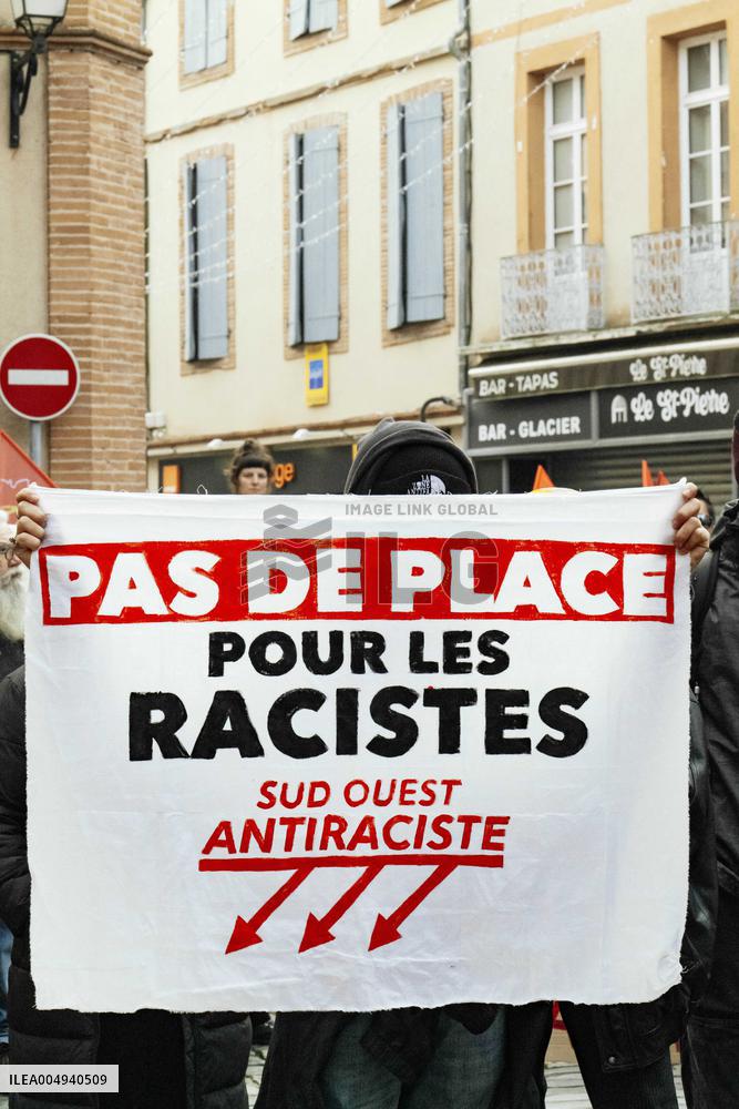 Protests against Jordan Bardella s visit in Moissac - France