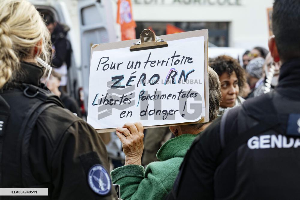 Protests against Jordan Bardella s visit in Moissac - France