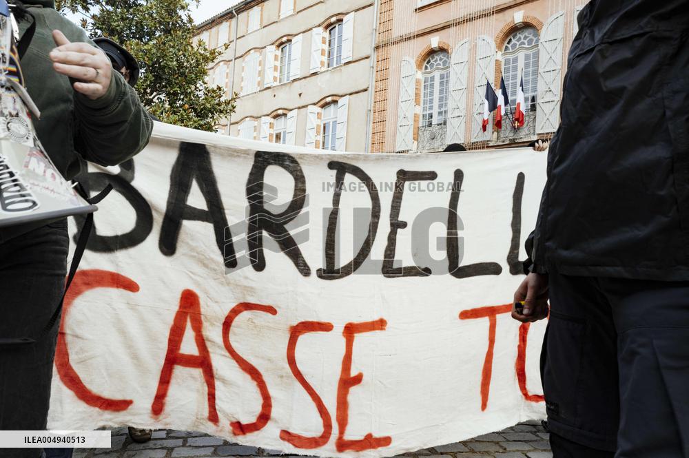 Protests against Jordan Bardella s visit in Moissac - France