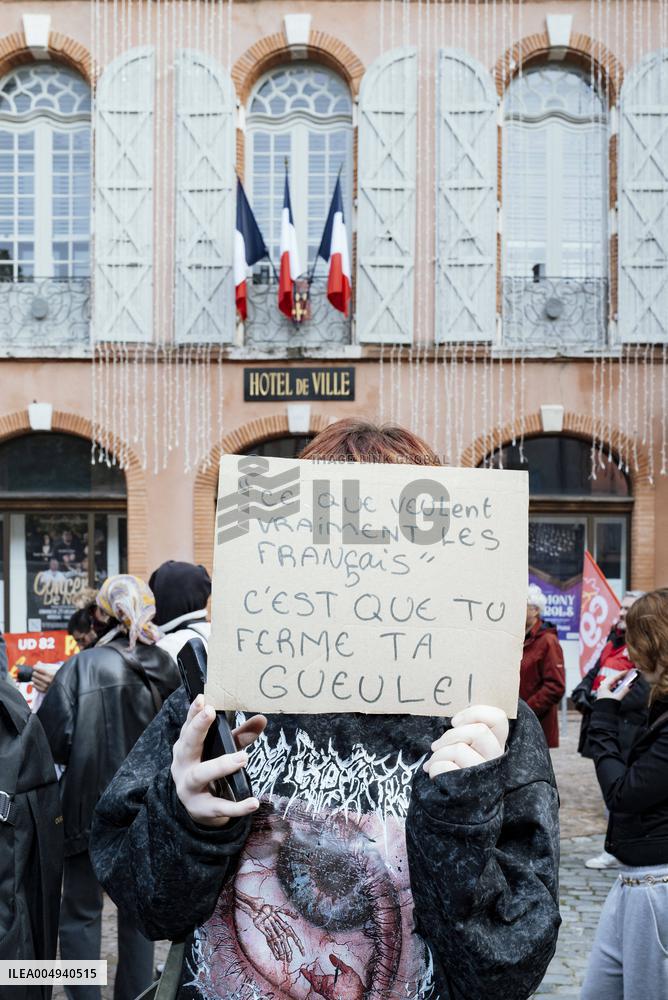 Protests against Jordan Bardella s visit in Moissac - France