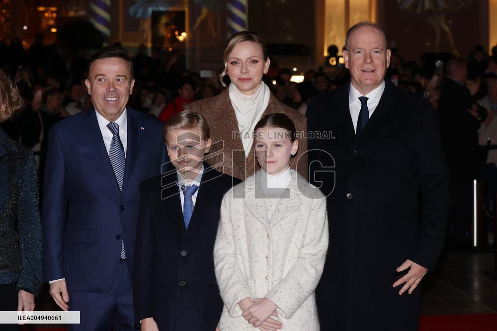 NO TABLOIDS - Royals at Christmas Lights Inauguration - Monaco