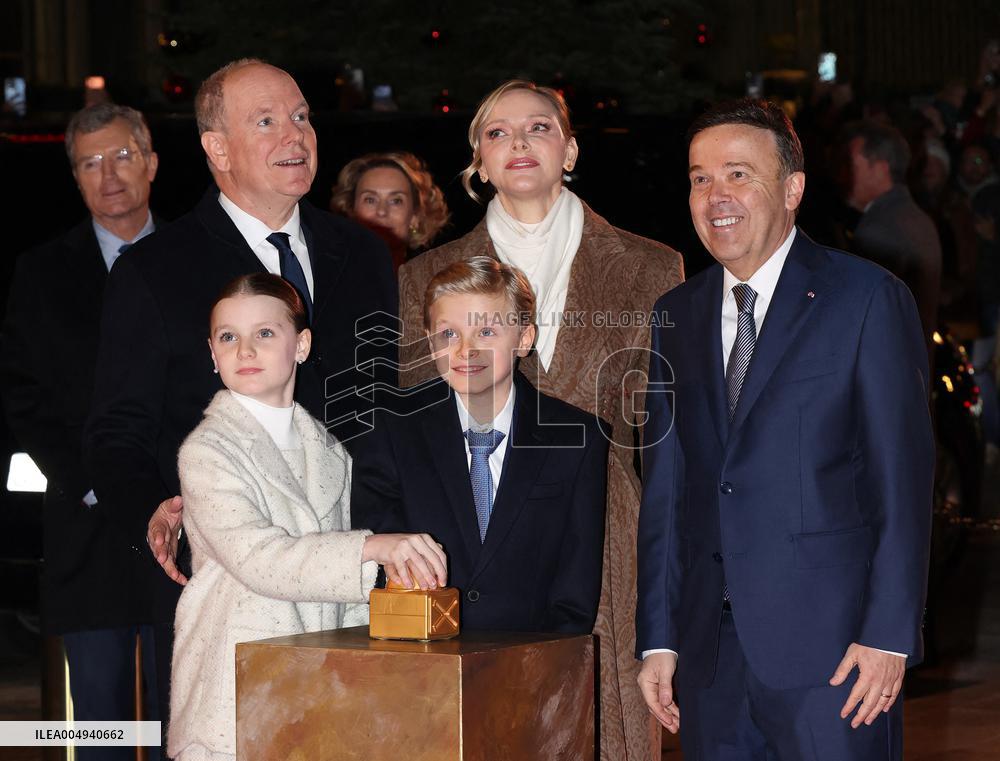 NO TABLOIDS - Royals at Christmas Lights Inauguration - Monaco
