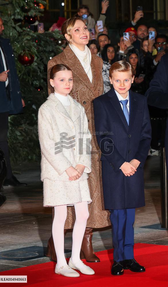 NO TABLOIDS - Royals at Christmas Lights Inauguration - Monaco