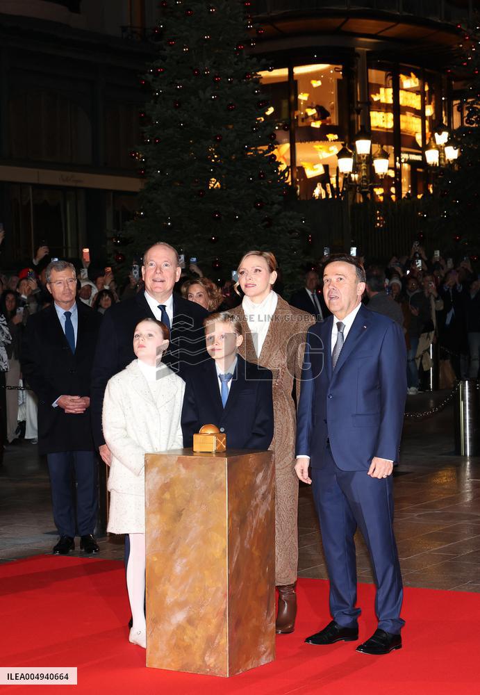 NO TABLOIDS - Royals at Christmas Lights Inauguration - Monaco