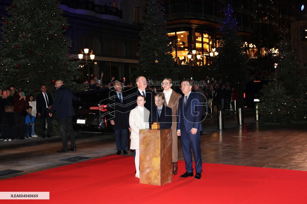 NO TABLOIDS - Royals at Christmas Lights Inauguration - Monaco