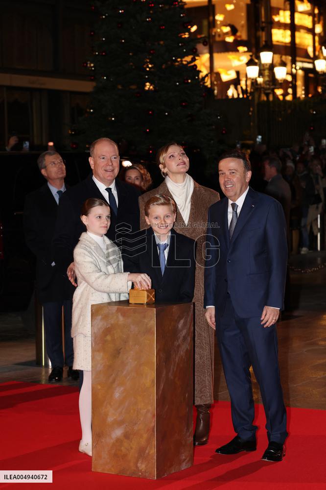 NO TABLOIDS - Royals at Christmas Lights Inauguration - Monaco