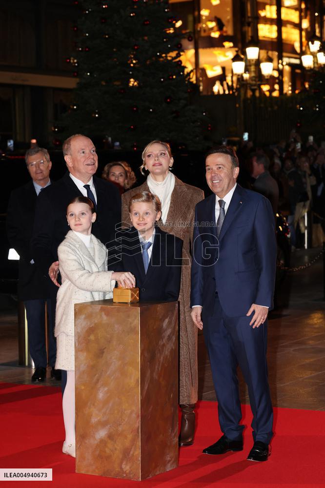 NO TABLOIDS - Royals at Christmas Lights Inauguration - Monaco