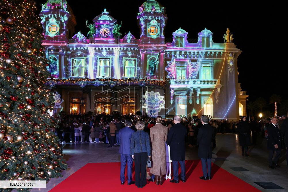 NO TABLOIDS - Royals at Christmas Lights Inauguration - Monaco
