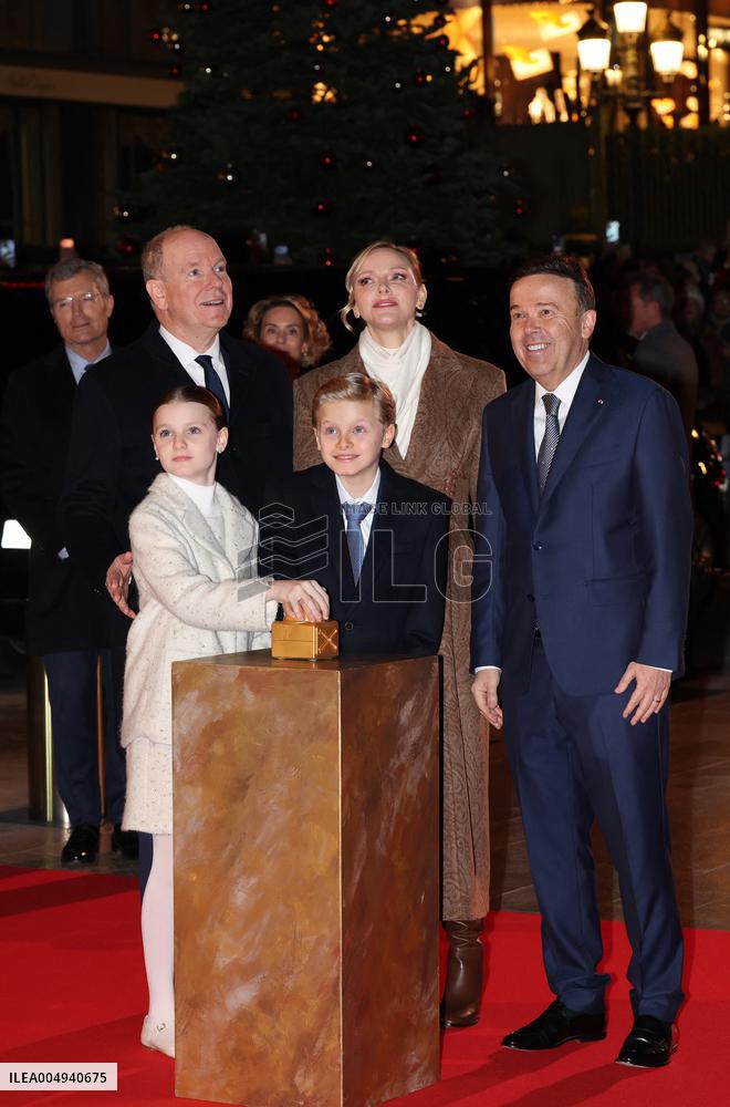 NO TABLOIDS - Royals at Christmas Lights Inauguration - Monaco