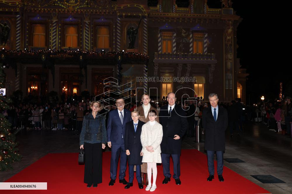 NO TABLOIDS - Royals at Christmas Lights Inauguration - Monaco