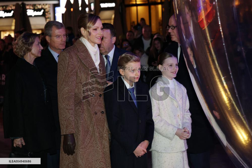 NO TABLOIDS - Royals at Christmas Lights Inauguration - Monaco