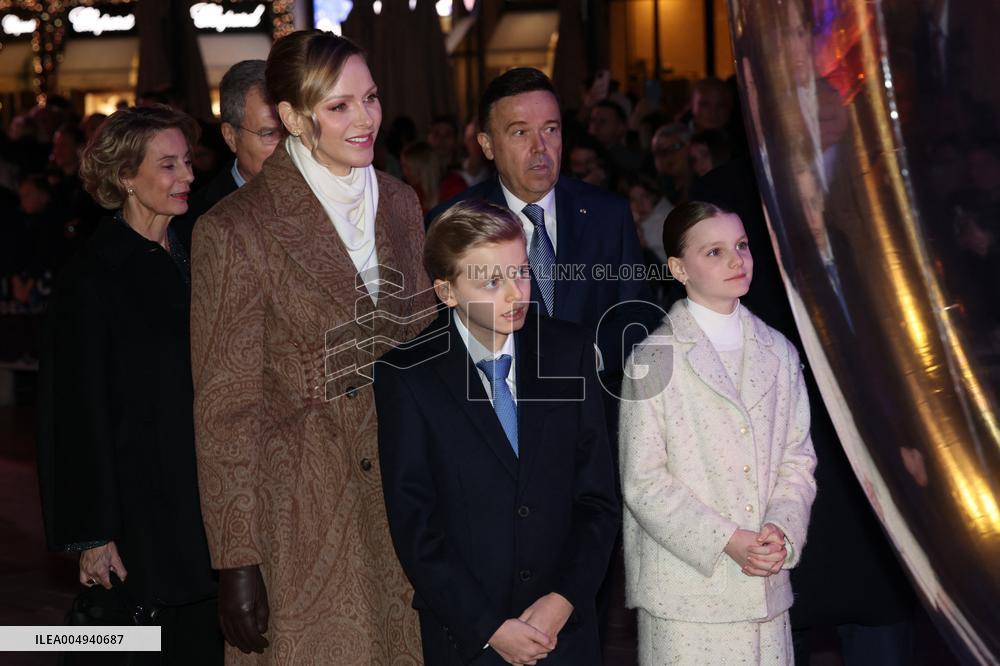 NO TABLOIDS - Royals at Christmas Lights Inauguration - Monaco