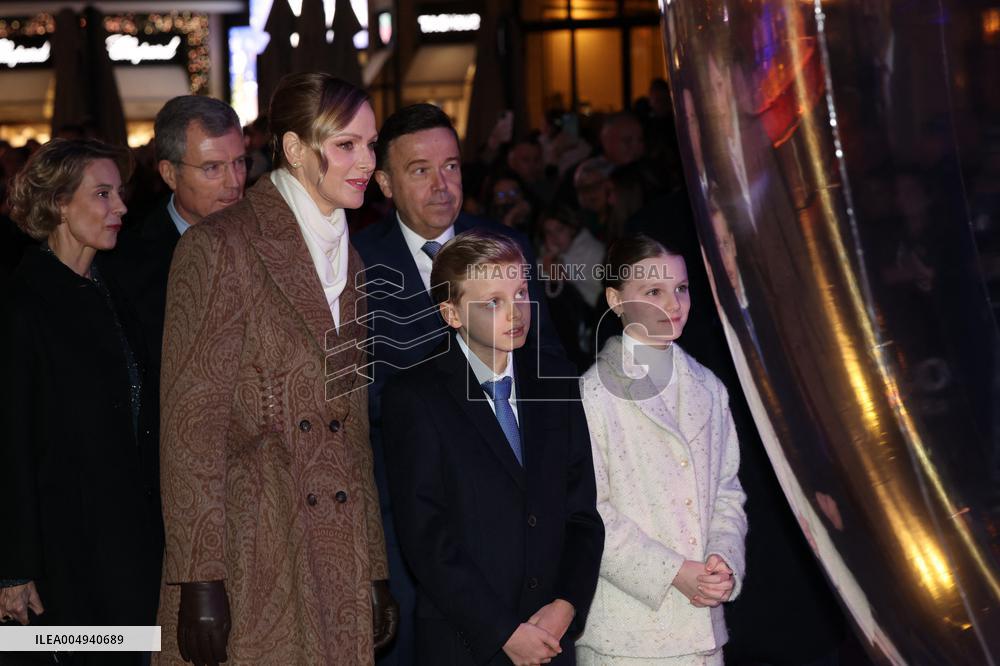 NO TABLOIDS - Royals at Christmas Lights Inauguration - Monaco