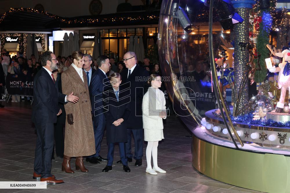 NO TABLOIDS - Royals at Christmas Lights Inauguration - Monaco