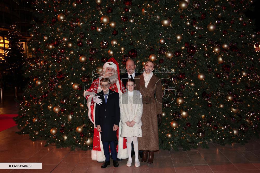 NO TABLOIDS - Royals at Christmas Lights Inauguration - Monaco