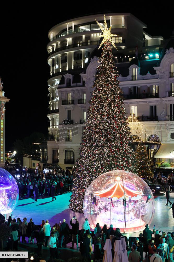 NO TABLOIDS - Royals at Christmas Lights Inauguration - Monaco