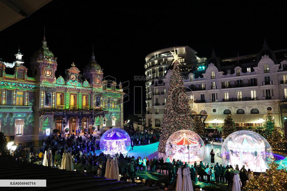 NO TABLOIDS - Royals at Christmas Lights Inauguration - Monaco