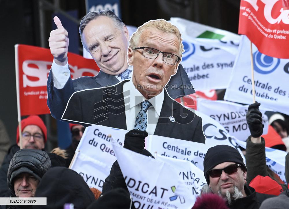 Rally Against Quebec Government Policies - Montreal
