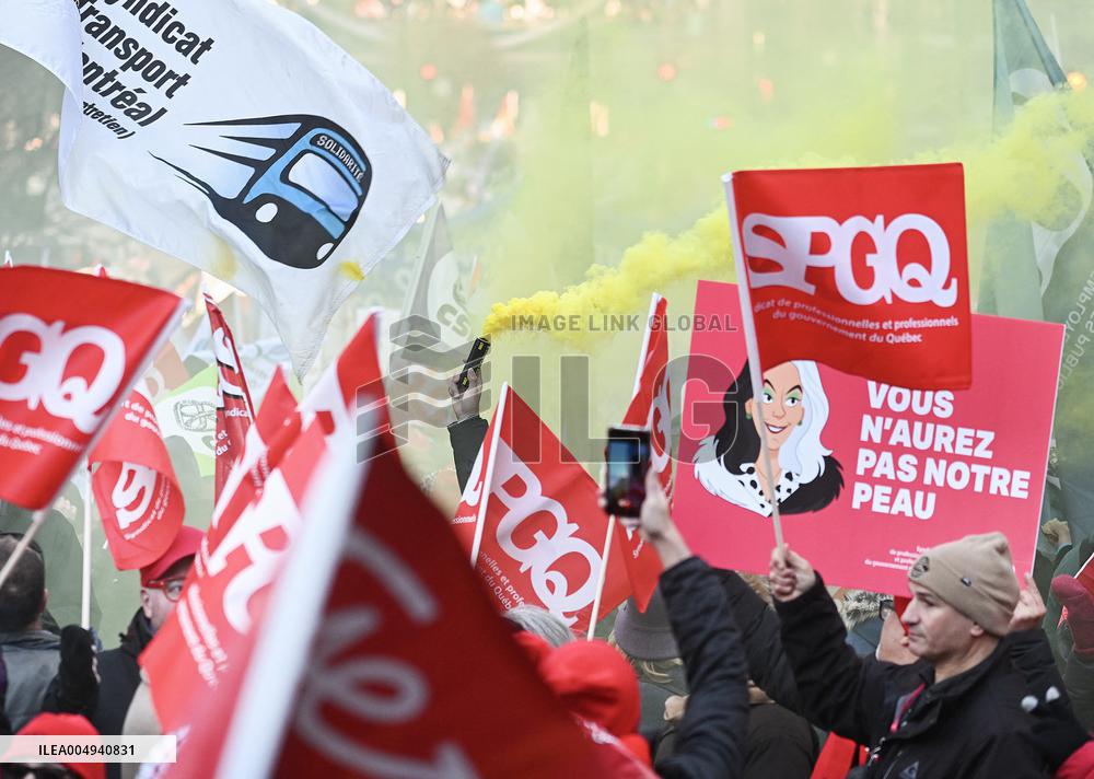 Rally Against Quebec Government Policies - Montreal