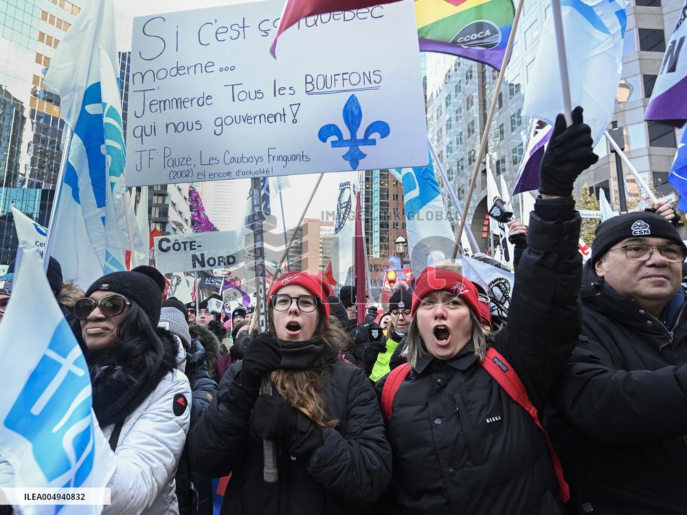 Rally Against Quebec Government Policies - Montreal