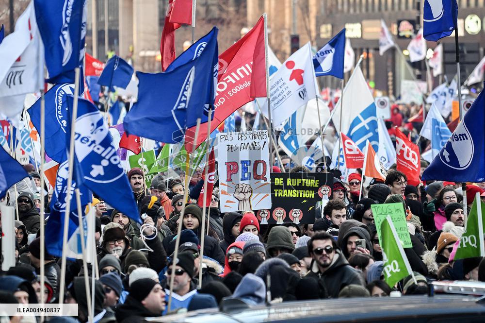 Rally Against Quebec Government Policies - Montreal