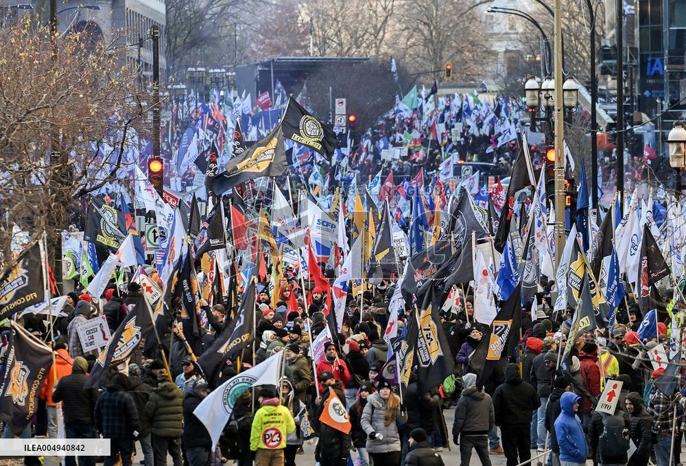Rally Against Quebec Government Policies - Montreal