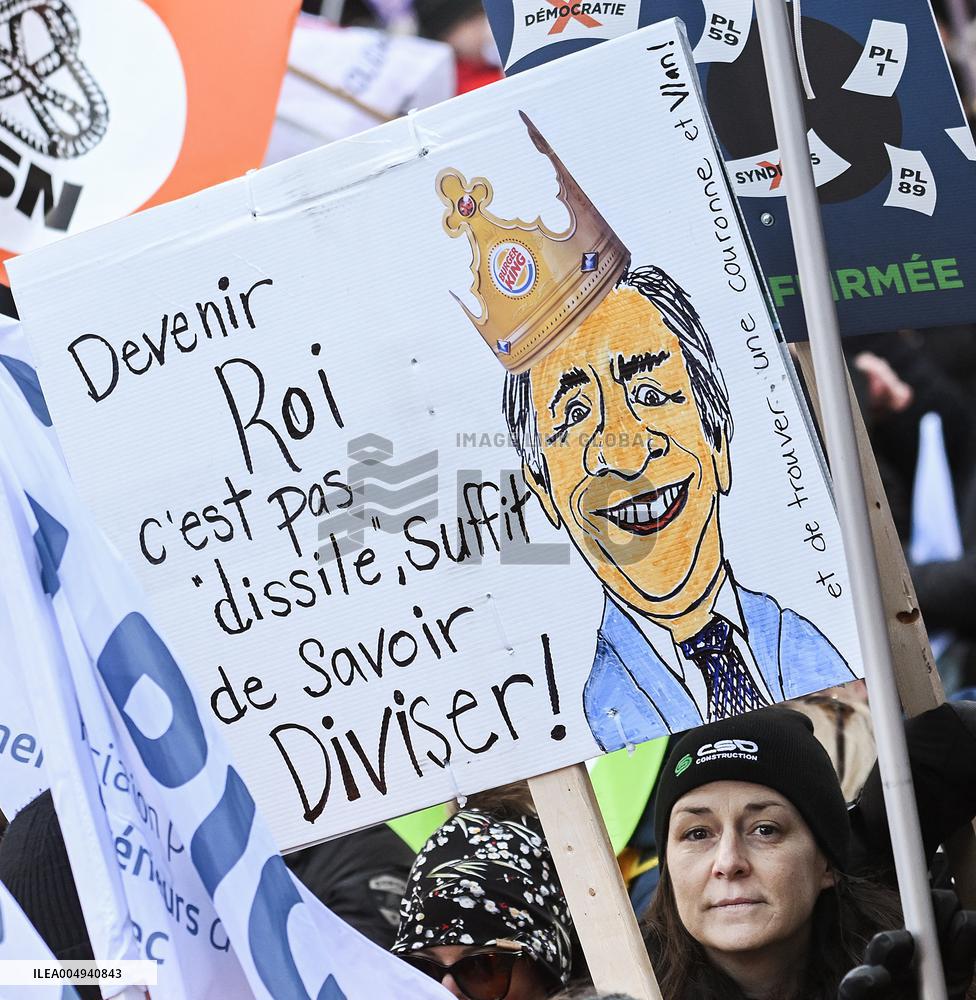 Rally Against Quebec Government Policies - Montreal
