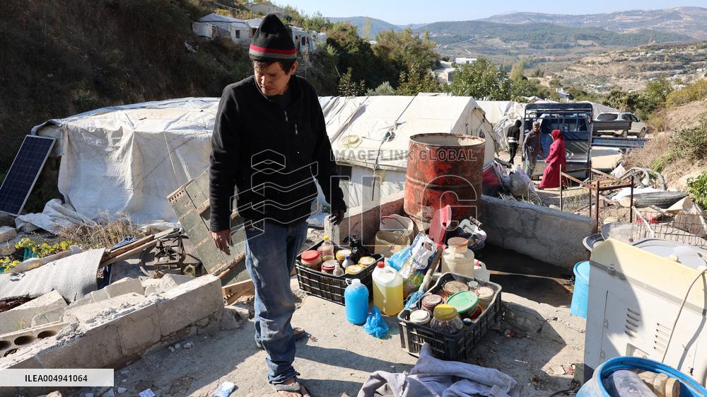 Makeshift Displacement Camp in Idlib Province - Syria